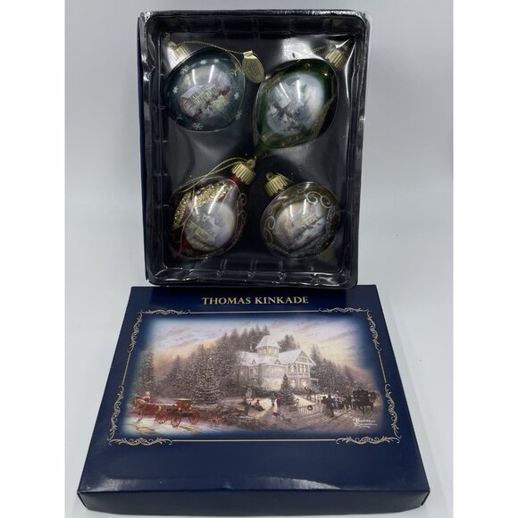 Thomas Kinkade Bradford Exchange Light Up The Season Christmas Ornaments Tested - Picture 7 of 16